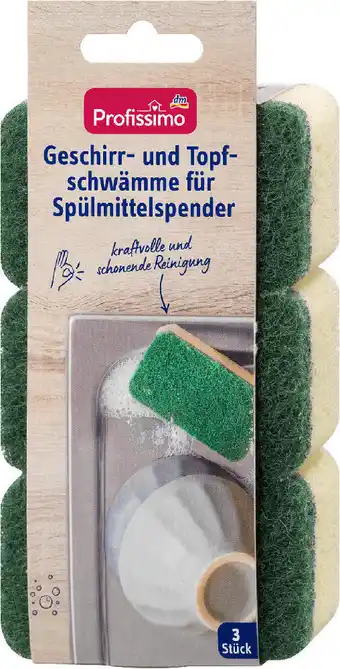 dm Profissimo geschirr- und topfschwämme für spülmittelspender Angebot