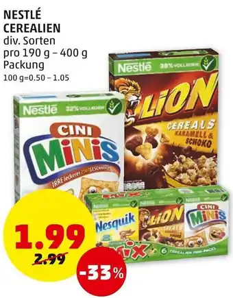 PENNY Nestlé Cerealien 190g-400g Angebot
