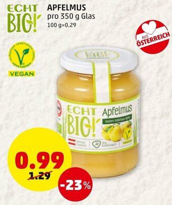 PENNY Apfelmus 350g Angebot