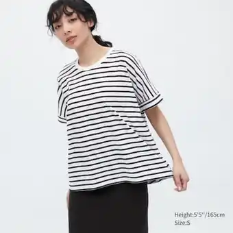 UNIQLO Cotton striped french sleeved t-shirt Angebot