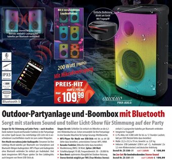 Pearl Outdoor-Partyanlage und -Boombox mit Bluetooth Angebot