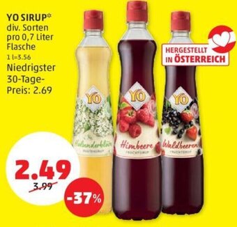 PENNY YO SIRUP* div. Sorten pro 0,7 Liter Flasche Angebot