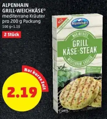 PENNY ALPENHAIN GRILL-WEICHKÄSE* mediterrane Kräuter pro 200 g Packung Angebot