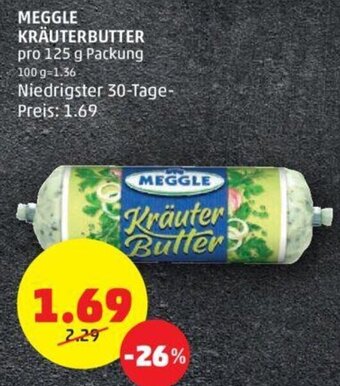 PENNY MEGGLE KRÄUTERBUTTER pro 125 g Packung Angebot