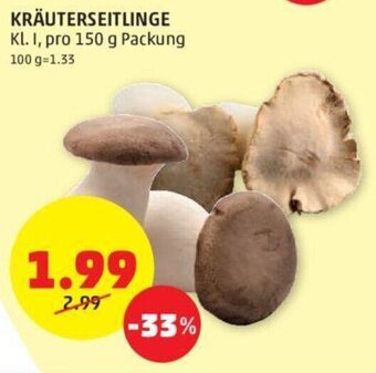 PENNY KRÄUTERSEITLINGE Kl. I, pro 150 g Packung Angebot
