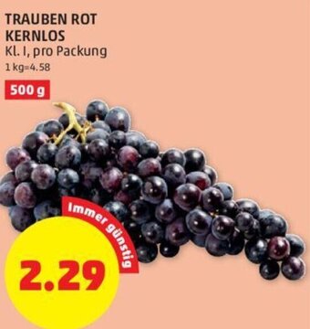 PENNY TRAUBEN ROT KERNLOS Kl. I, pro Packung Angebot