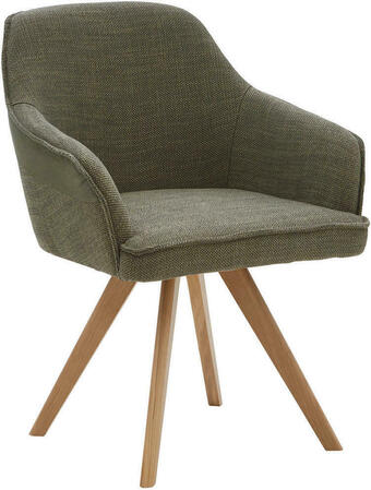 XXXLutz Armlehnstuhl in holz, textil grün, eichefarben Angebot