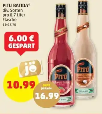 PENNY PITU BATIDA** div. Sorten pro 0,7 Liter Flasche Angebot