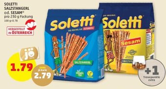 PENNY SOLETTI SALZSTANGERL od. SESAM** pro 230 g Packung Angebot