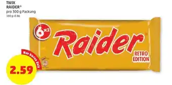 PENNY TWIX RAIDER* pro 300 g Packung Angebot