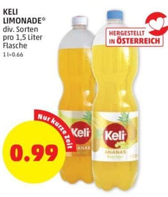 PENNY KELI LIMONADE* div. Sorten pro 1,5 Liter Flasche Angebot