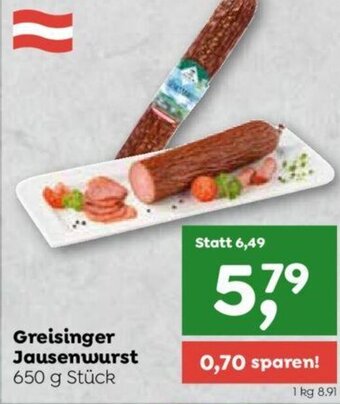 ADEG Greisinger Jausenwurst 650 g Stück Angebot