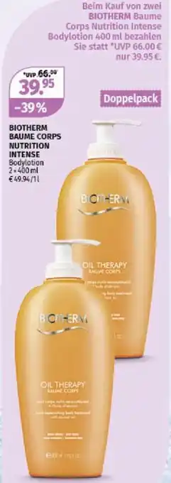 Müller BIOTHERM BAUME CORPS NUTRITION INTENSE Bodylotion 2x400 ml €49.94/11 Angebot