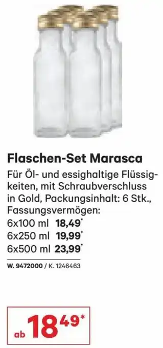 Lagerhaus Flaschen-Set Marasca 6x100 ml Angebot