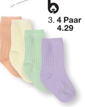 Zeeman Socken Größe 50-92. Baumwolle/Polyester/Elastan. 4 Paar. Angebot