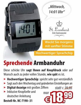 Pearl Sprechende Armbanduhr Angebot