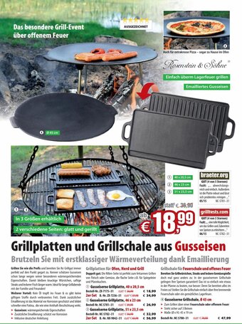 Pearl Grillplatten und Grillschale aus Gusseisen Angebot