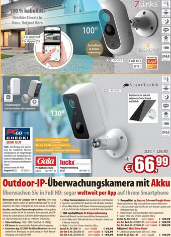Pearl Outdoor-IP-Überwachungskamera mit Akku Angebot
