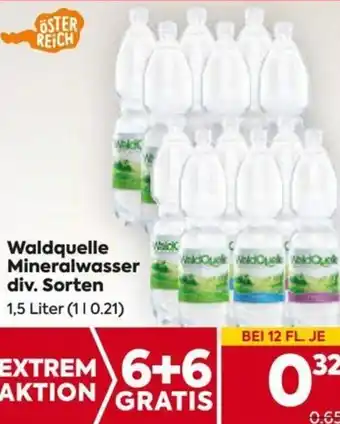 Billa Waldquelle Mineralwasser div. Sorten 1,5 Liter (11 0.21) Angebot