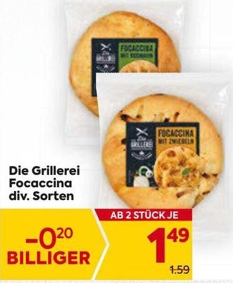 Billa Die Grillerei Focaccina div. Sorten Angebot