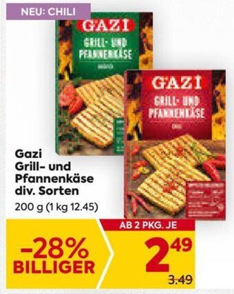 Billa Gazi Grill- und Pfannenkäse div. Sorten 200 g Angebot