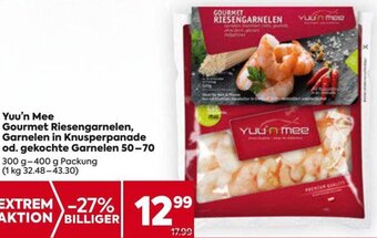 Billa Yuu'n Mee Gourmet Riesengarnelen, Garnelen in Knusperpanade od. gekochte Garnelen 50-70 300 g-400 g Packung Angebot