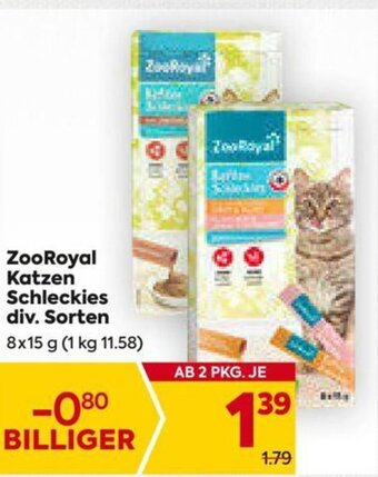 Billa ZooRoyal Katzen Schleckies div. Sorten 8x15 g Angebot
