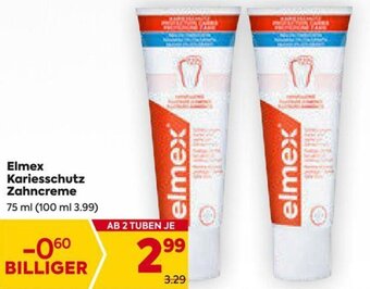 Billa Elmex Kariesschutz Zahncreme 75 ml Angebot
