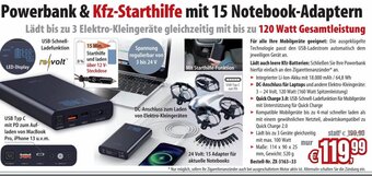 Pearl Powerbank & Kfz-Starthilfe mit 15 Notebook-Adaptern Angebot