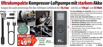 Pearl Ultrakompakte Kompressor-Luftpumpe mit starkem Akku Angebot