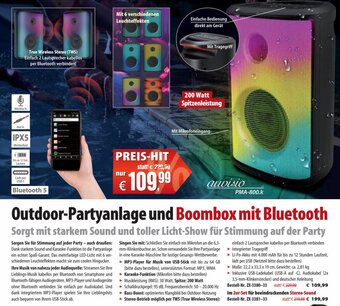 Pearl Outdoor-Partyanlage und Boombox mit Bluetooth Angebot