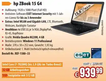 Pearl hp ZBook 15 G4 Angebot
