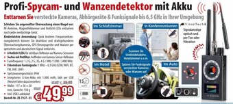 Pearl Profi-Spycam- und Wanzendetektor mit Akku Angebot