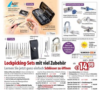 Pearl Lockpicking-Sets mit viel Zubehör Angebot