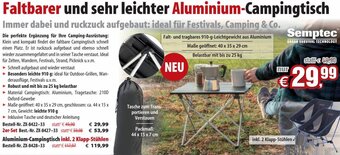 Pearl Faltbarer und sehr leichter Aluminium-Campingtisch Angebot