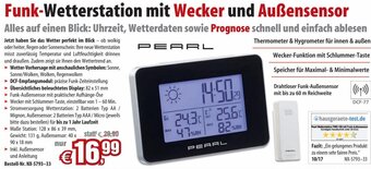 Pearl Funk-Wetterstation mit Wecker und Außensensor Angebot