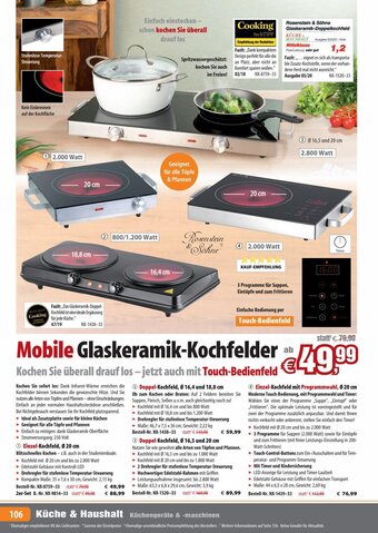 Pearl Mobile Glaskeramik-Kochfelder Angebot