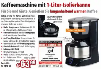 Pearl Kaffeemaschine mit 1-Liter-Isolierkanne Angebot
