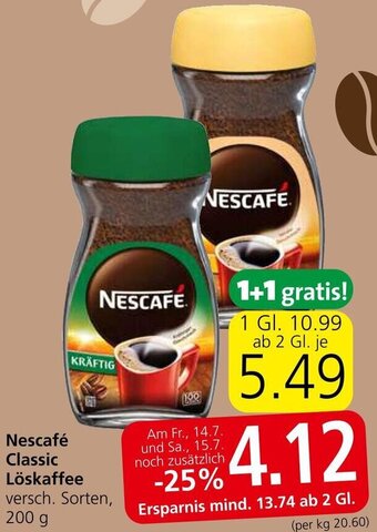 Spar Nescafé Classic Löskaffee versch. Sorten, 200 g Angebot