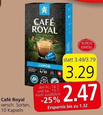 Spar Café Royal versch. Sorten, 10 Kapseln Angebot