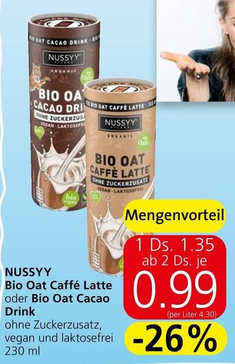 Spar NUSSYY Bio Oat Caffé Latte oder Bio Oat Cacao Drink 230 ml Angebot