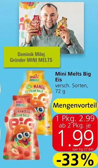 Spar Mini Melts Big Eis versch. Sorten, 72 g Angebot