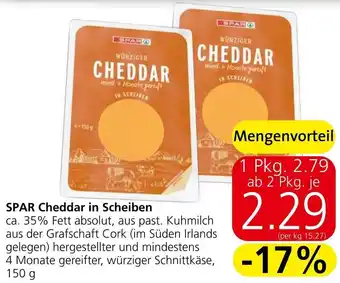 Spar SPAR Cheddar in Scheiben 150 g Angebot