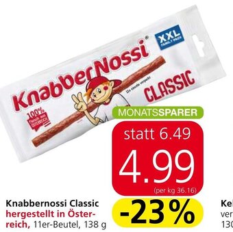 Spar Knabbernossi Classic hergestellt in Öster-reich, 11er-Beutel, 138 g Angebot