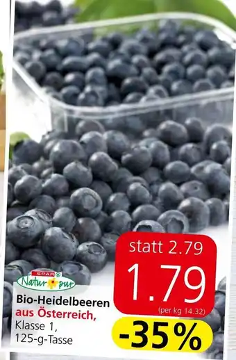 Spar Bio-Heidelbeeren aus Österreich, Klasse 1, 125-g-Tasse Angebot