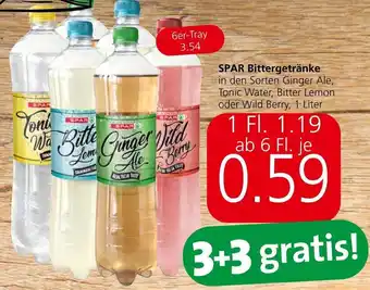 Spar SPAR Bittergetränke in den Sorten Ginger Ale, Tonic Water, Bitter Lemon oder Wild Berry, 1 Liter Angebot