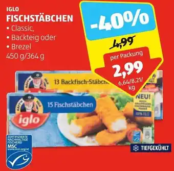 Hofer IGLO FISCHSTÄBCHEN 450 g/364 g Angebot