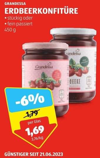 Hofer GRANDESSA ERDBEERKONFITURE 450 g Angebot