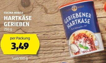 Hofer CUCINA NOBILE HARTKÄSE GERIEBEN 250 g Angebot