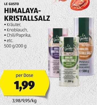 Hofer LE GUSTO HIMALAYA- KRISTALLSALZ 500g/ 200 g Angebot